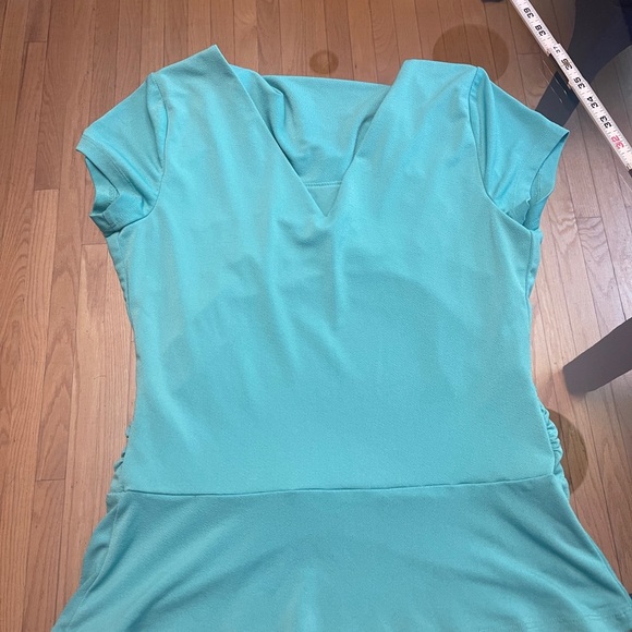 Ann Taylor Teal Drape Neck Blouse - Picture 7 of 7